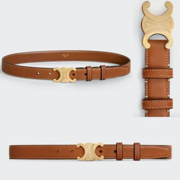 Celine Triomphe Belt in Natural Calfskin-Brown - Picture 1 of 4